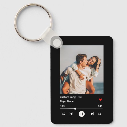 フォトカップルパーソナライズされたソお気に入りのング キーホルダー (正面)