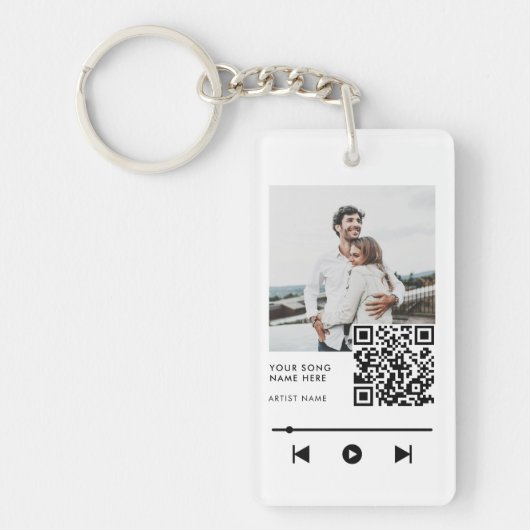 フォトカップルパーソナライズされたラブソング キーホルダー (正面)