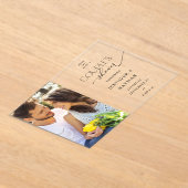 フォトカップルモダンシャワー招待状 アクリル招待状 (レイダウン)