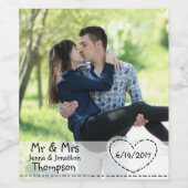 フォトカップル結婚式でパーソナライズされたワインラベル ワインラベル (シングルラベル)