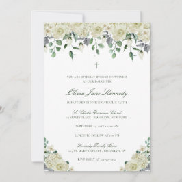 フォトカトリック洗礼式ミニマル招待状 招待状