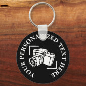 フォトカメラのロゴ付き写真キーチェーン キーホルダー (正面)