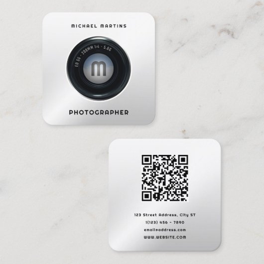 フォトカメラの外観を目立たせる スクエア名刺 (正面/裏面)