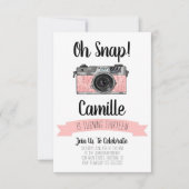 フォトカメラ誕生日パーティーの招待 招待状 (正面)