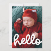 フォトカモダンードを使用したHello Birth Announcement (正面)