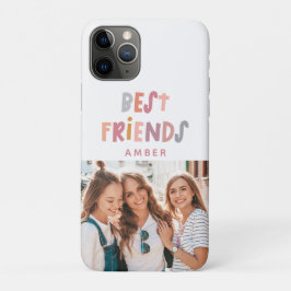 フォトカラフルおもしろい最高のタイポグラフィ友 iPhone 11 PROケース