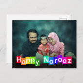 フォトカラフルタイポグラフィハッピーノルズ新年 ポストカード (正面/裏面)