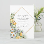 フォトカラフルワイルドフラワーQRコー結婚ド 招待状 (スタンド正面)