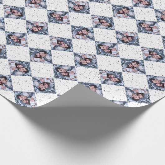 フォトカラーマッチング星と雪パターン ラッピングペーパー (角)