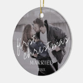 フォトカリグラフィ初クリス結婚したマス セラミックオーナメント (左)