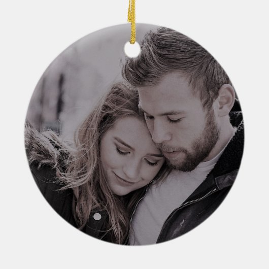 フォトカリグラフィ初クリス結婚したマス セラミックオーナメント (裏面)