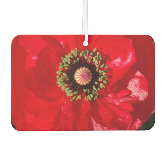 フォトカリフォルニアレッドポピーの花 カーエアーフレッシュナー (正面)