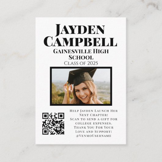 フォトカレッジファンドQRコード卒業 エンクロージャーカード (正面)