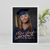 フォトカレッジ大学バラ金ゴールド大学院パーティー 箔招待状 (立ち正面)