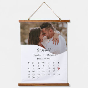 フォトカレンダカップル結婚記念日 吊り下げ型タペストリー