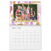 フォトカレンダーのピンクと金ゴールド カレンダー (2月 2026)
