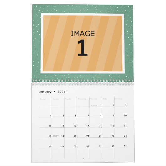 フォトカレンダーテンプレート2024カスタムファミリ写真 カレンダー (1月 2026)