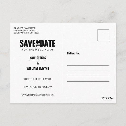 フォトカレンダー日付を保存モダン ポストカード (裏面)