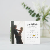 フォトカレンダー金ゴールドエレガントハートの保存日  案内ポストカード (スタンド正面)