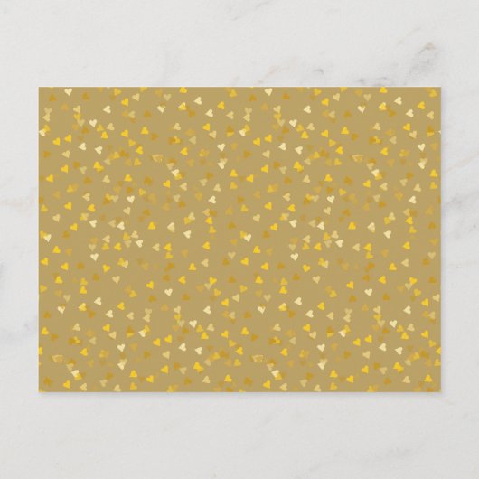 フォトカレンダー金ゴールドハート紙吹雪保存日付 案内ポストカード (裏面)