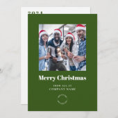 フォトカレンダー2024会社ロゴQRグリーンクリスマス シーズンカード (正面/裏面)