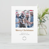 フォトカレンダー2024会社ロゴQR金ゴールドクリスマス シーズンカード (スタンド正面)