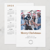 フォトカレンダー2024会社ロゴQR金ゴールドクリスマス シーズンカード (正面/裏面)