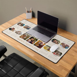 フォトカレンダー2025年通年14枚の写真ベージュ デスクマット