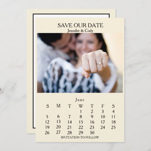 フォトカレン結婚ダーの告知 セーブザデート (正面/裏面)