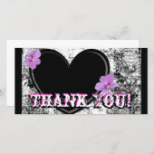 フォトカードありがとう、黒、白、ピンク サンキューカード (正面/裏面)