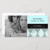 フォトカードのお知らせの日付を保存する{ティール(緑がかった色)} セーブザデート (正面/裏面)