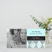 フォトカードのお知らせの日付を保存する{ティール(緑がかった色)} セーブザデート (スタンド正面)