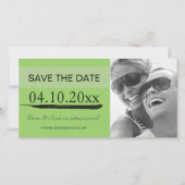 フォトカードのお知らせ{緑}の日付を保存 セーブザデート (正面)