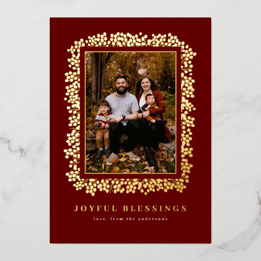 フォトカードの箔形成フレーム内の果実 箔シーズンカード (正面)