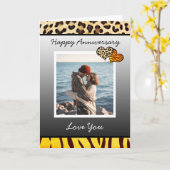 フォトカードの追加記念日おめでとう カード (黄色い花)