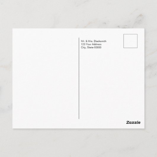 フォトカードの駆け落ち後の幸せ ポストカード (裏面)