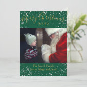 フォトカードスノーメリークリスマスグリーン金ゴールド シーズンカード (スタンド正面)