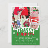 フォトカードハッピーホリデー2022赤い緑 招待状 (正面)