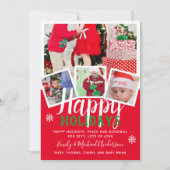フォトカードハッピーホリデー2022赤い緑 招待状 (正面)