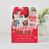 フォトカードハッピーホリデー2022赤い緑 招待状 (スタンド正面)