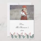 フォトカードパーソナライズHappy Holidaysスクリプト シーズンカード (裏面)