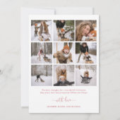 フォトカード付きミニマルなクリスマス 招待状 (裏面)