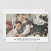 フォトカード付きミニマルなクリスマス 招待状 (裏面)