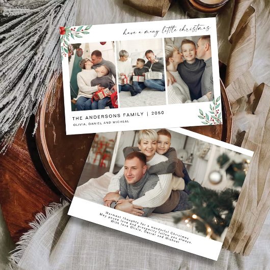 フォトカード付きミニマルなクリスマス 招待状