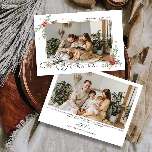 フォトカード付きミニマルなクリスマス 招待状