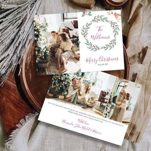 フォトカード付きミニマルなクリスマス 招待状