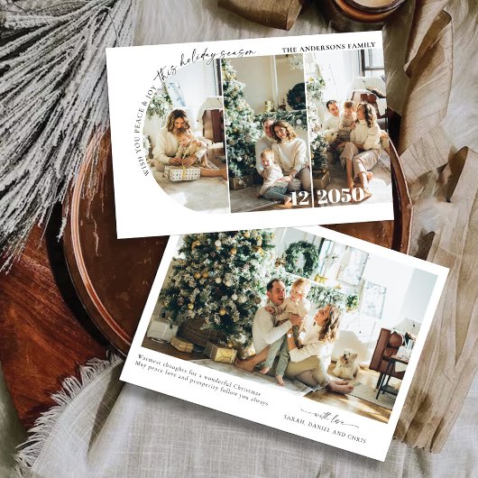 フォトカード付きミニマルなクリスマス 招待状