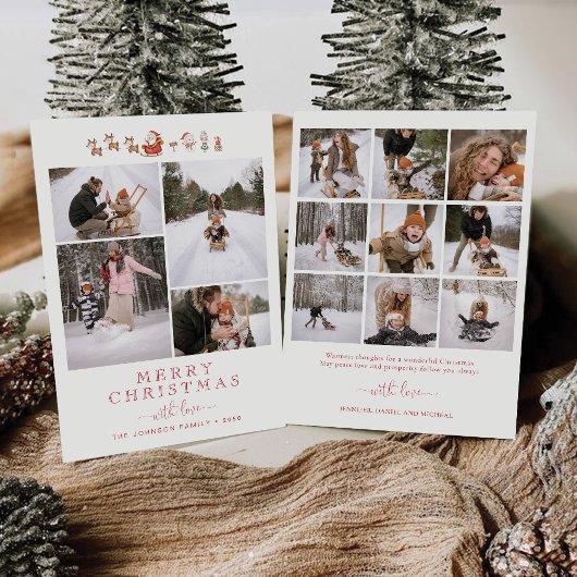 フォトカード付きミニマルなクリスマス 招待状