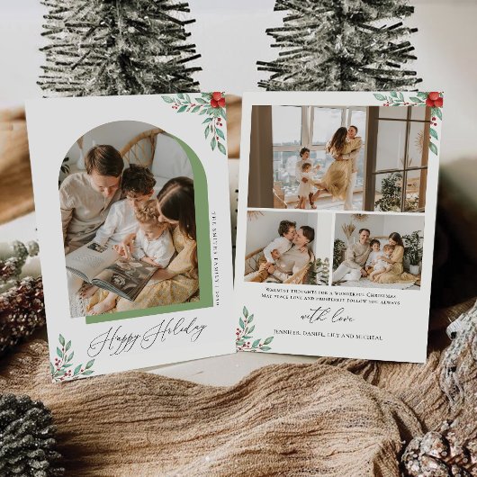 フォトカード付きミニマルなクリスマス 招待状