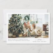 フォトカード付きミニマルなクリスマス 招待状 (裏面)